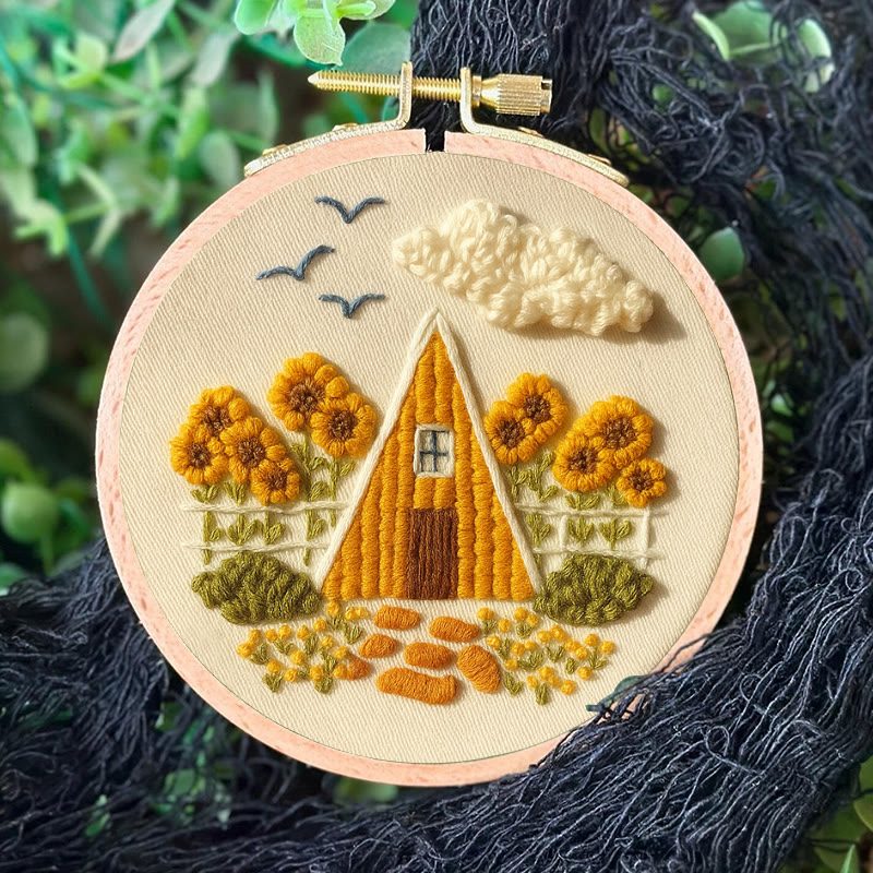 Rubbyoo Embroidery Kit - Autumn Cabin | Beautiful Landscape Craft |  Nice Artwork For Home Decor - image 7