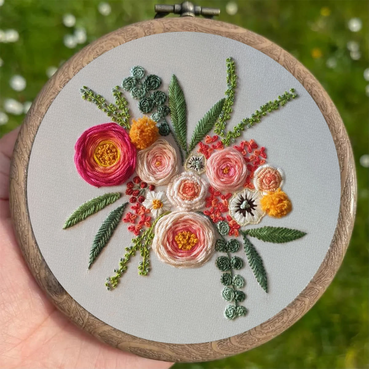 Rubbyoo Embroidery Kit - Spring Blooming | Floral Handmade Craft | Diy Sewing Art - image 5