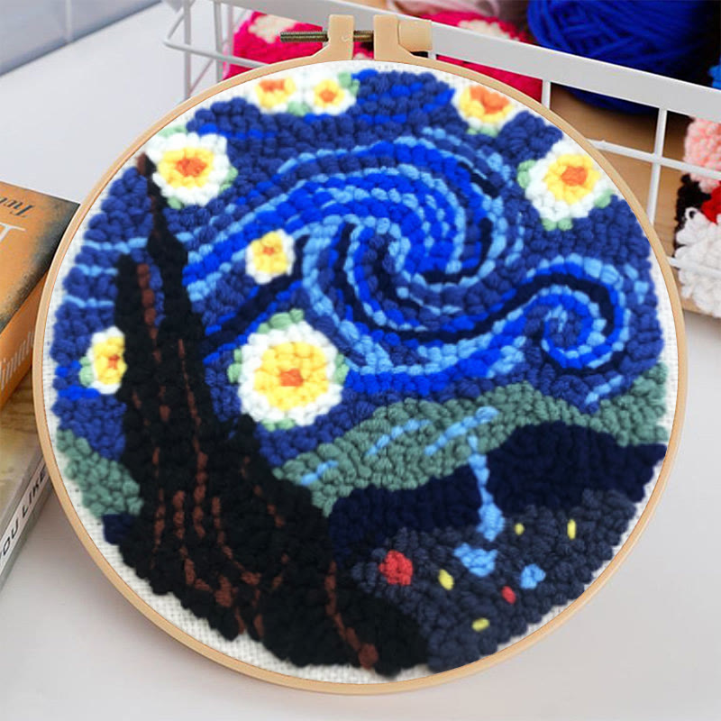 Starry Night Punch Needle Kit – Artistic DIY Design | Expressive Handmade Home Accent - image 9