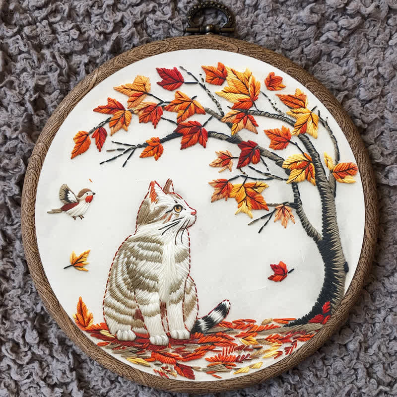 Rubbyoo Embroidery Kit - Cat Waiting Under The Tree - image 10