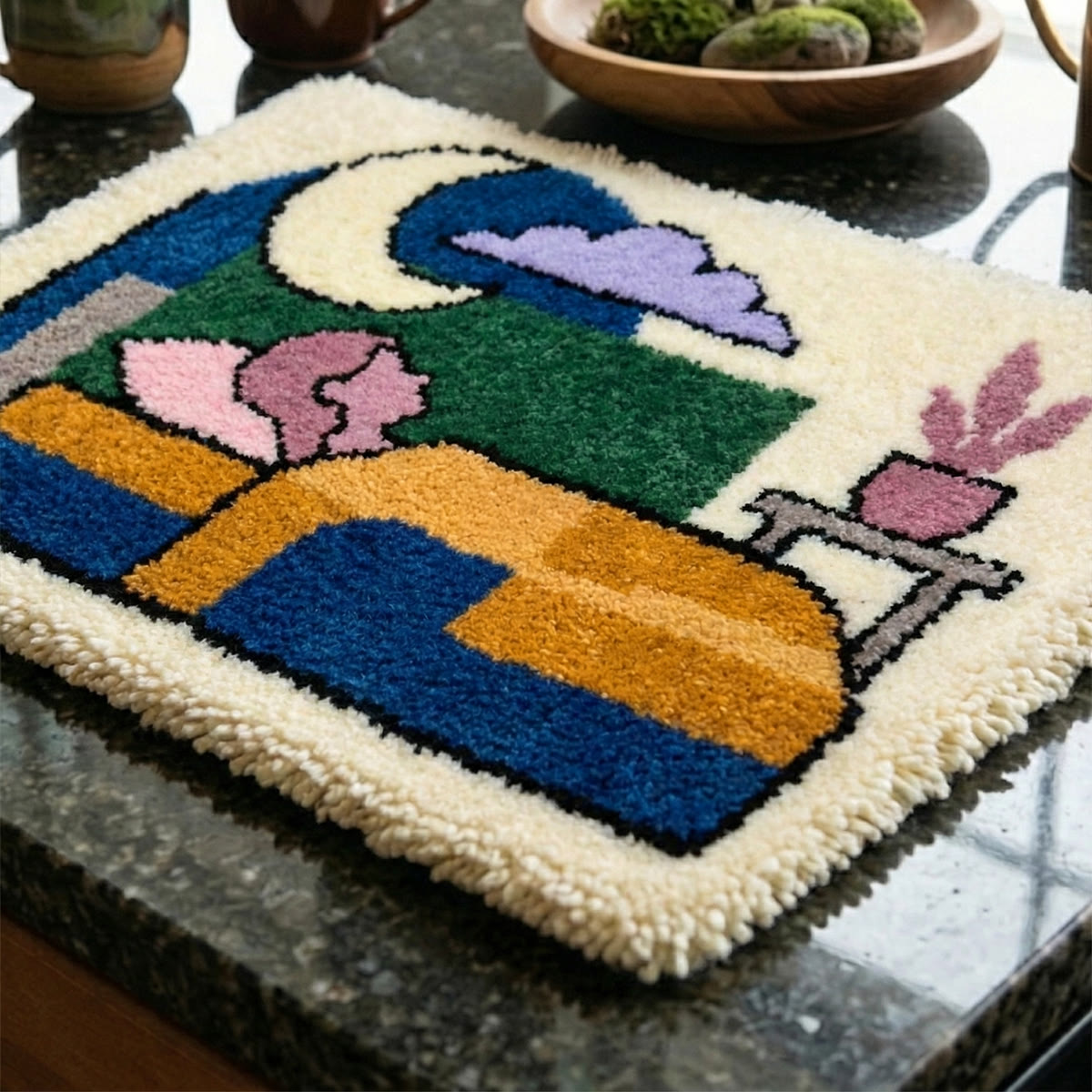 Rubbyoo Latch Hook Rug Kit - Have A Good Night | Perfect Bedroom Mat | Diy Handicraft For Beginner  - image 7