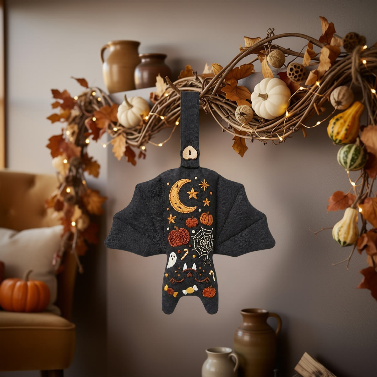 Rubbyoo Bat Embroidery Kit - Halloween Sampler | Spooky Gift For Friend | Cozy Autumn Home Decor - image 10