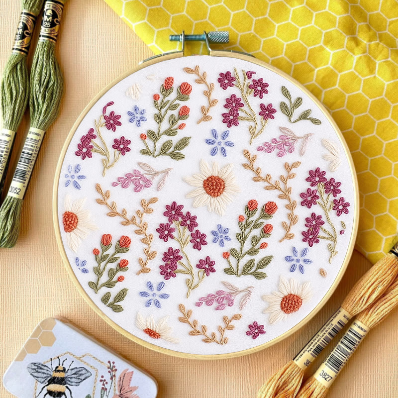 Rubbyoo Embroidery Kit - Blooming Flower | Floral Handmade Art | Easy Needle Craft - image 8