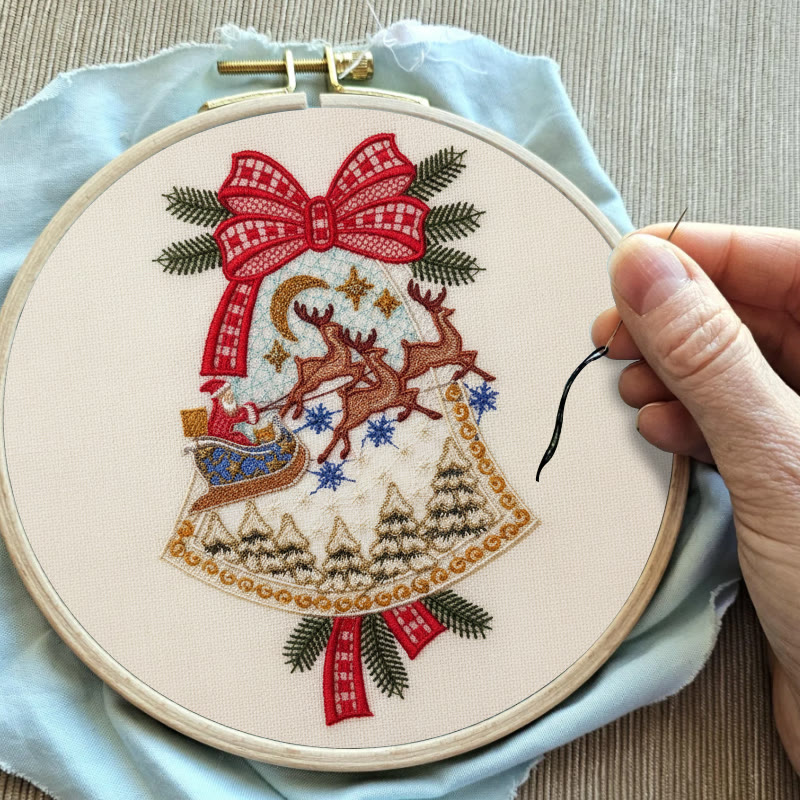 Rubbyoo Embroidery Kit - Christmas Bell | Diy Christmas Tree Hanging | Unique Holiday Decoration - image 4