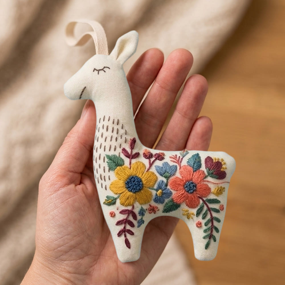 Rubbyoo Llama Embroidery Kit - Spring Blooming | Adorable Hanging Decoration | Perfect Handicraft For Mom - image 3