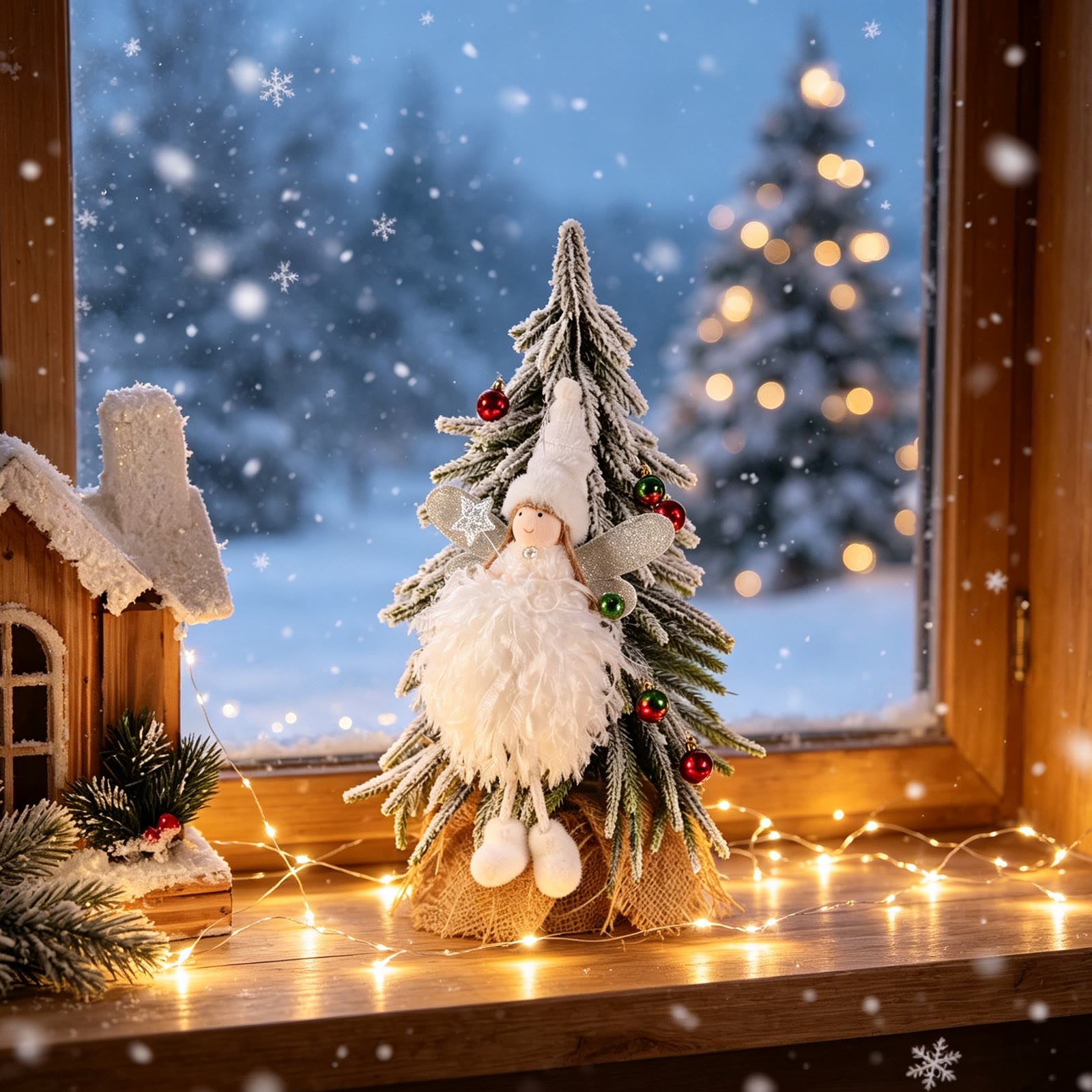 Rubbyoo 3 Pcs Fairy Christmas Ornaments - Winter Fairy | Christmas Tree Decorative Doll | Nice Holiday Gift  - White - image 5