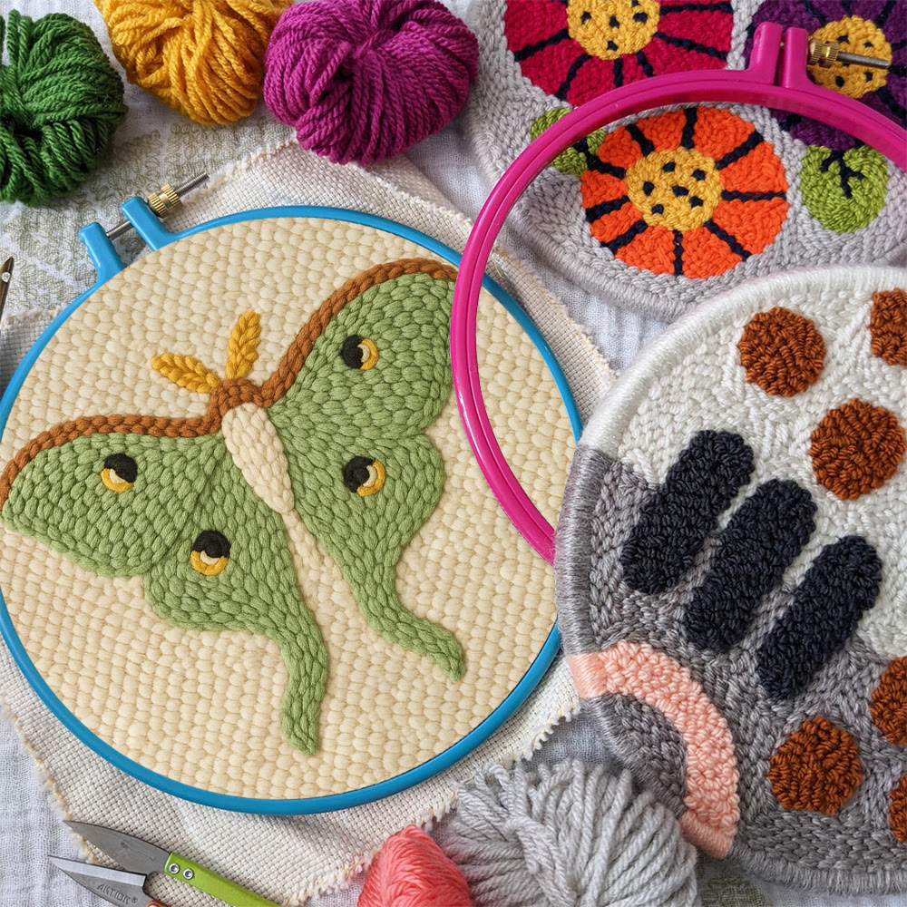 Lush Green Luna Moth Punch Needle Kit – Beginner-Ready DIY | Premier Gifting Pick - image 10