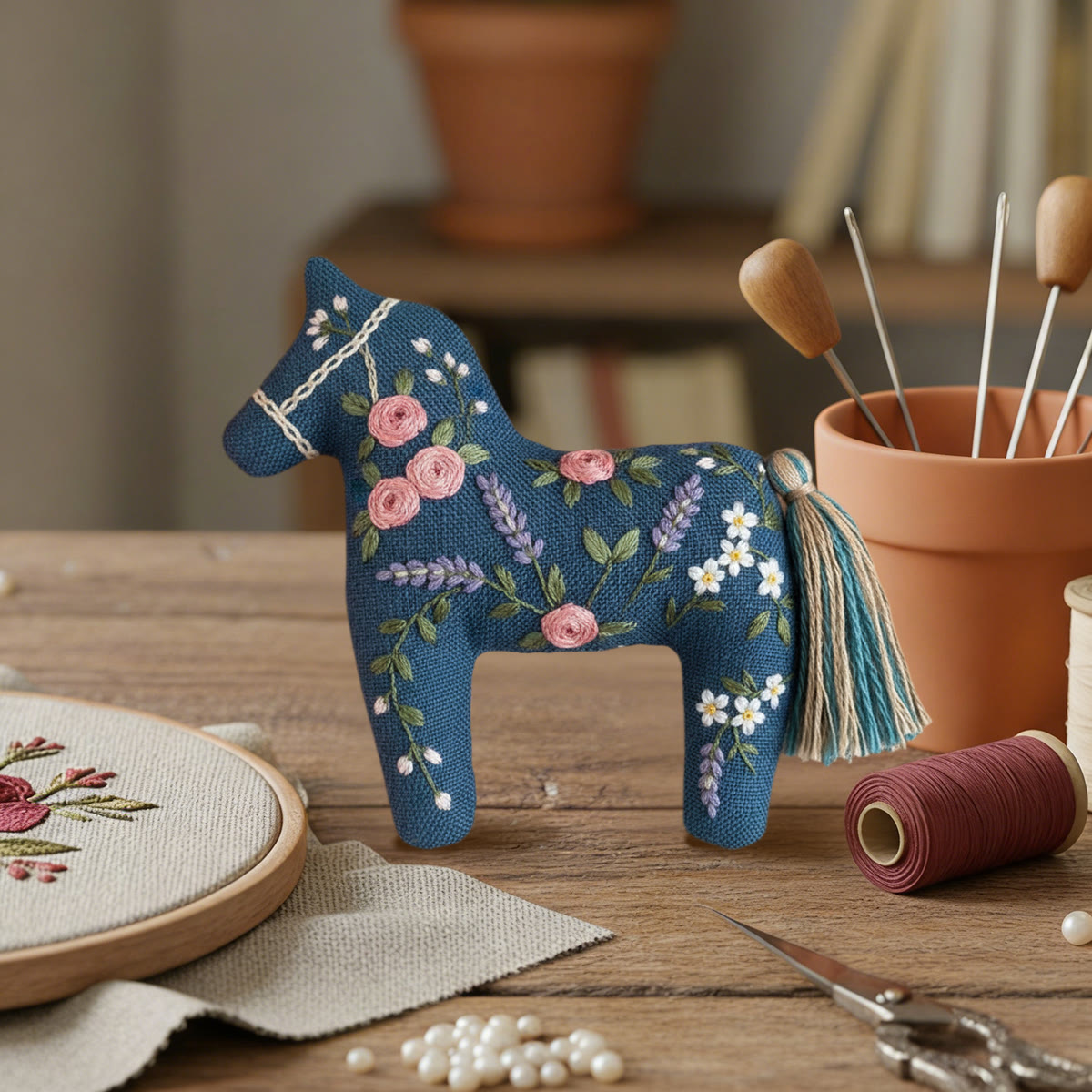 Rubbyoo Dala Horse Embroidery Kit - Little Flower | Diy Holiday Decor | Beginner Handmade Craft - image 5
