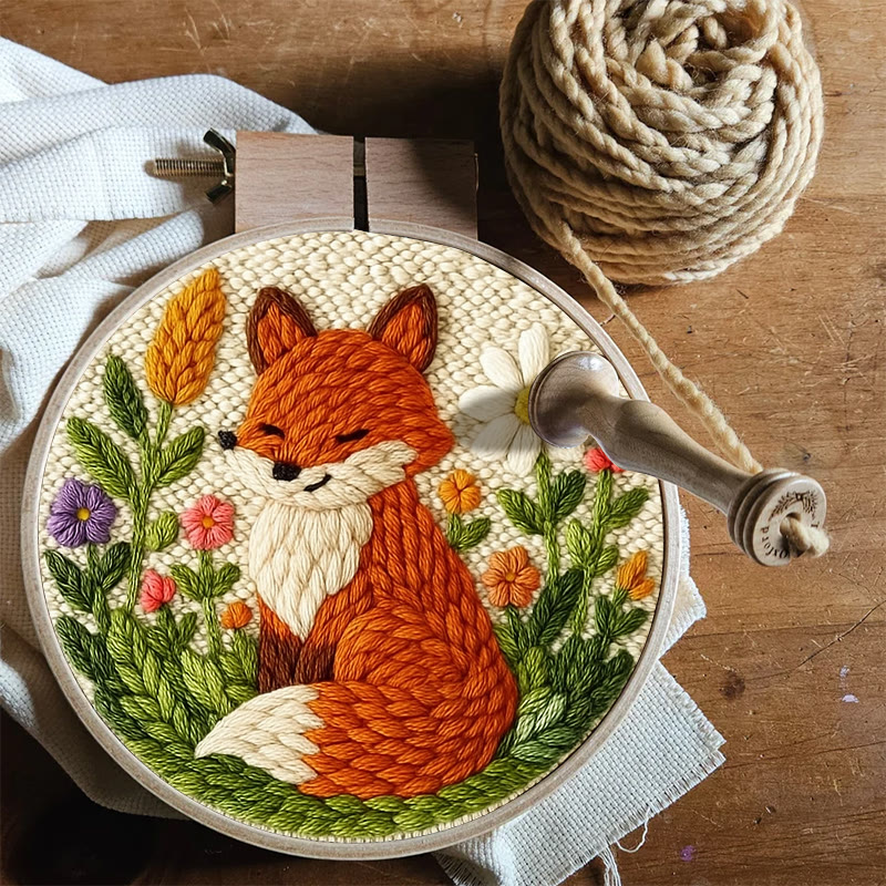 Floral Fox Punch Needle Kit - Lovely Handmade Craft | Perfect For Birthday Gift - image 5