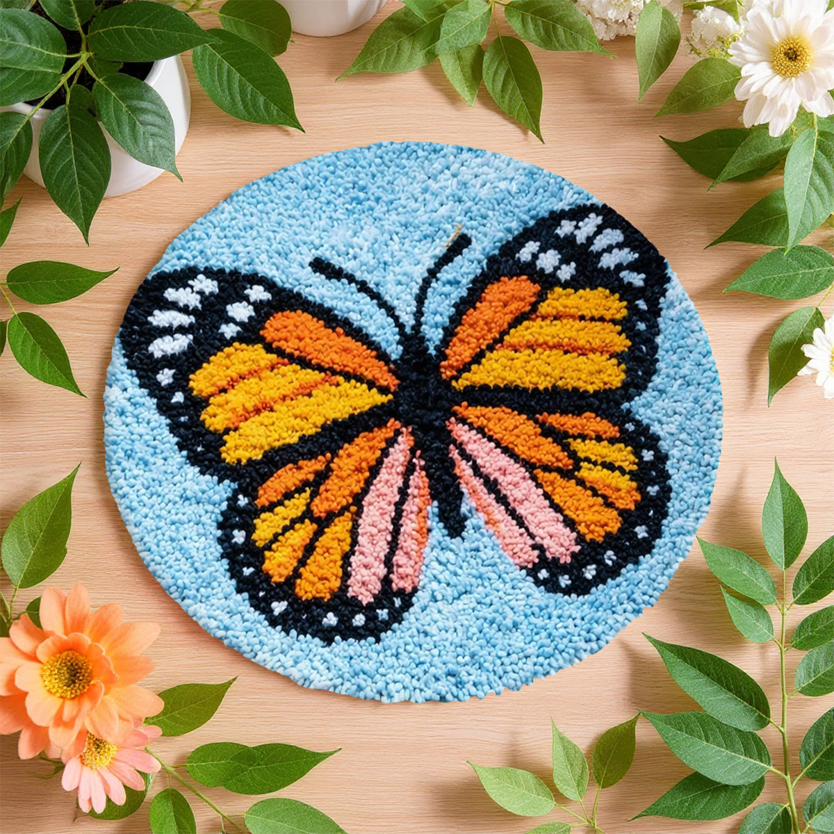 Rubbyoo Latch Hook Rug Kit - Enchanting Butterfly | Unique Handmade Decor | Diy Versatile Craft  - image 9
