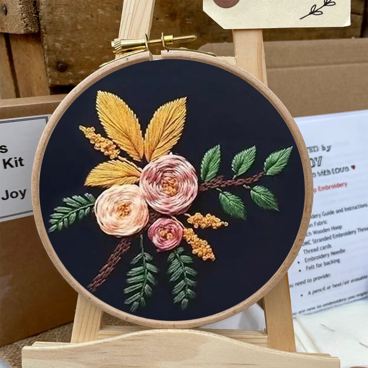 Rubbyoo Embroidery Kit- Flowers And Branches  | Diy Craft Kits,Hand Stitch,For Craft Lover - image 6