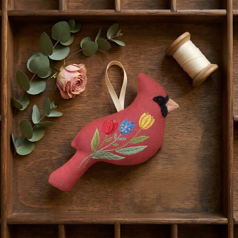 Rubbyoo Cardinal Embroidery Kit - Colorful Tulips | Handmade Home Ornament | Special Gifts For Grandma - image 4