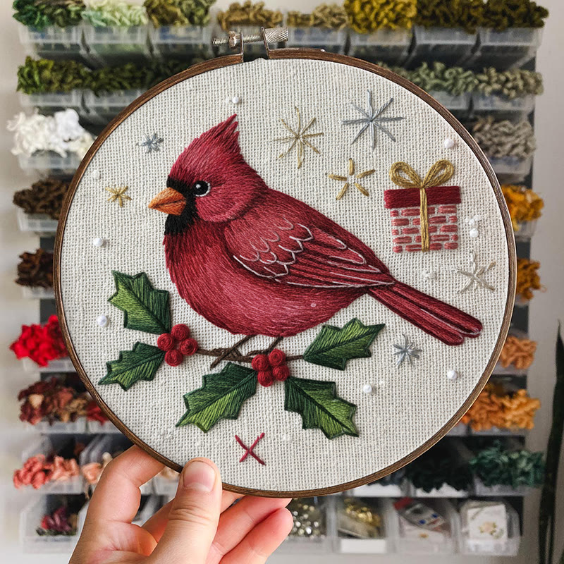 Rubbyoo Embroidery Kit - Holiday Cardinal | Perfect For Christmas Decor | Handmade Gift For Friends - image 8