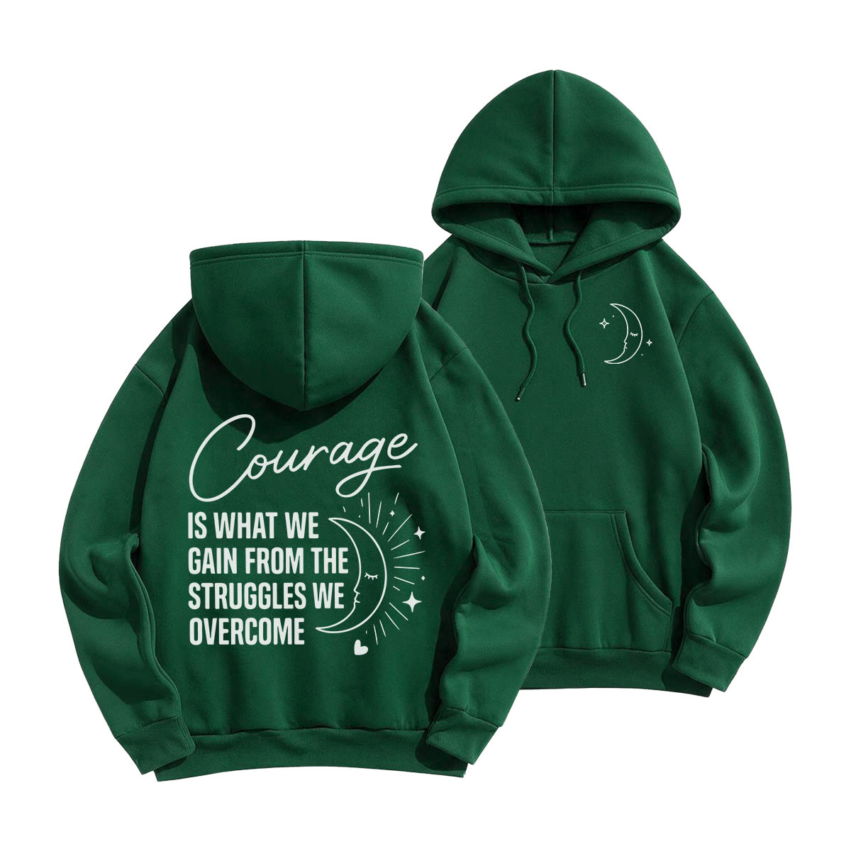 Rubbyoo Courage Is What We Gain From The Struggles Unisex Hoodie - Green - 2XL - image 19
