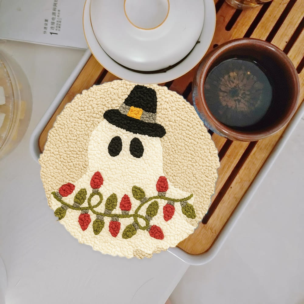 Mysterious Ghost Punch Needle Kit - Unique Christmas Craft | Nice Home Decor - 5 inch Coaster Kit - image 11