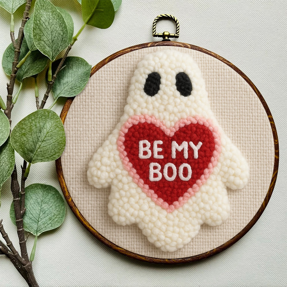 Cute Ghost "be My Boo" Punch Needle Kit – Easy-to-make Diy Project | Confessional Handmade Gift - image 5