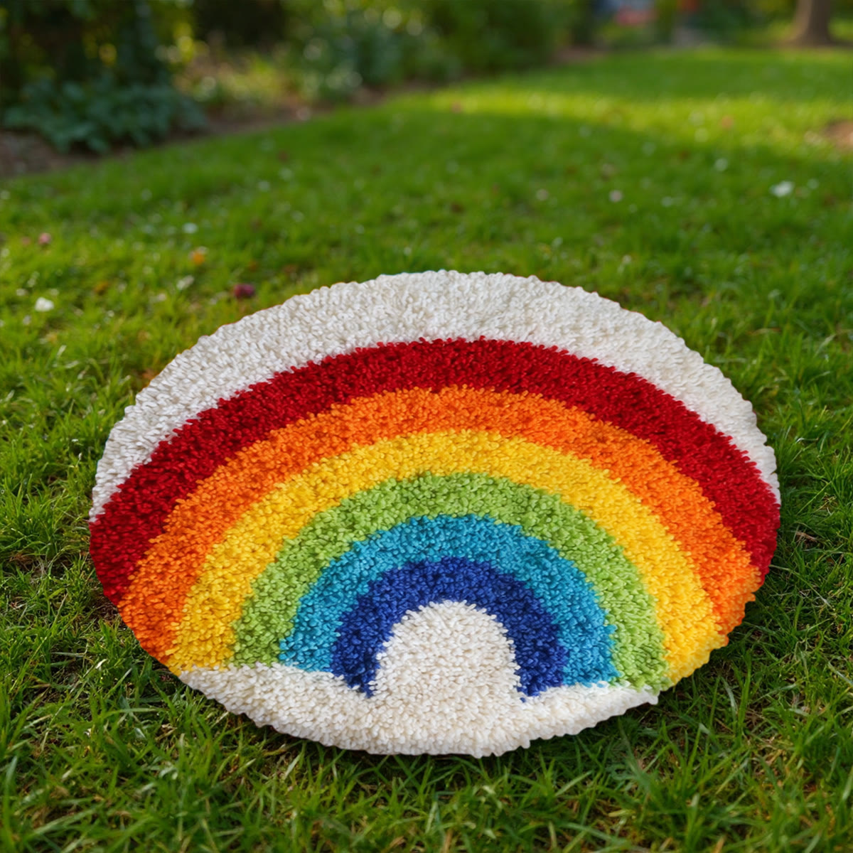 Rubbyoo Latch Hook Rug Kit - Vivid Rainbow | Easy Handicraft For Starter | Decor For Bathroom - image 8