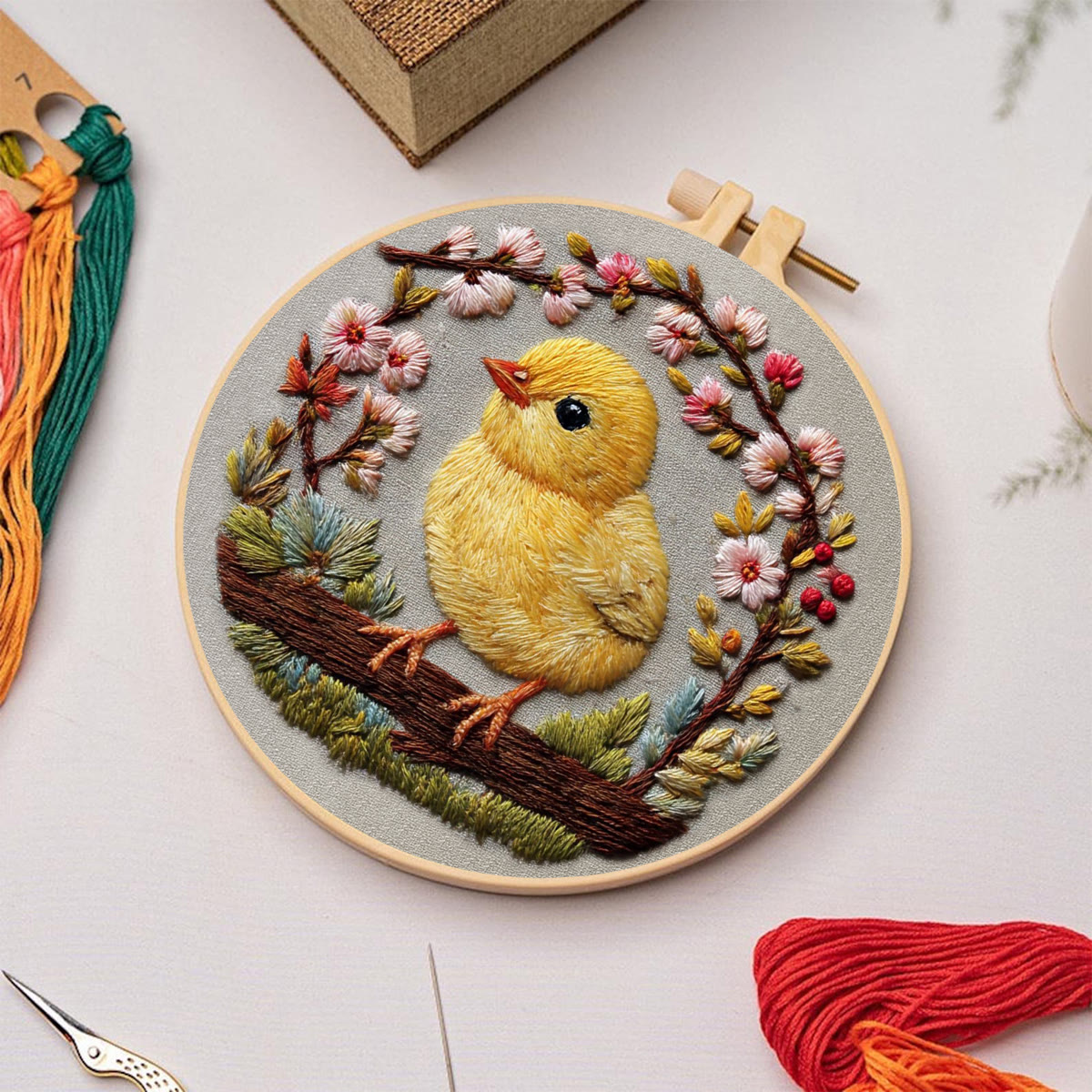 Rubbyoo Embroidery Kit - Floral Chick | Cute Animal Art | Beginner Stitch Craft - image 10