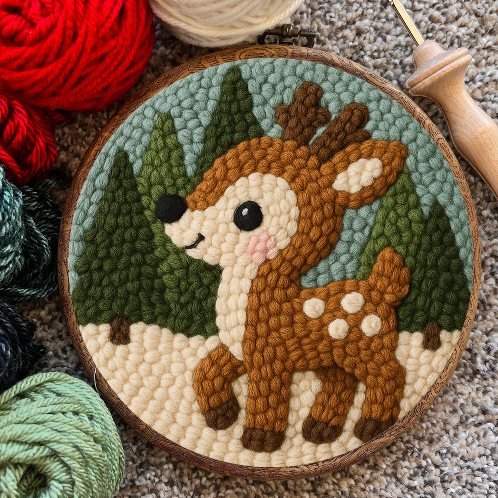 Woodland Fawn Punch Needle Kit – Novice-friendly Handcraft | Cute Hanging Ornament - image 10
