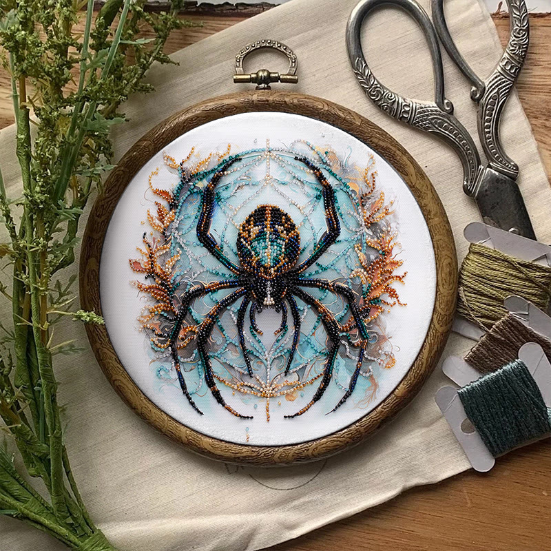 Rubbyoo Bead Embroidery Kit - Spooky Spider | Unique Halloween Handicraft | Diy Holiday Decor - image 4
