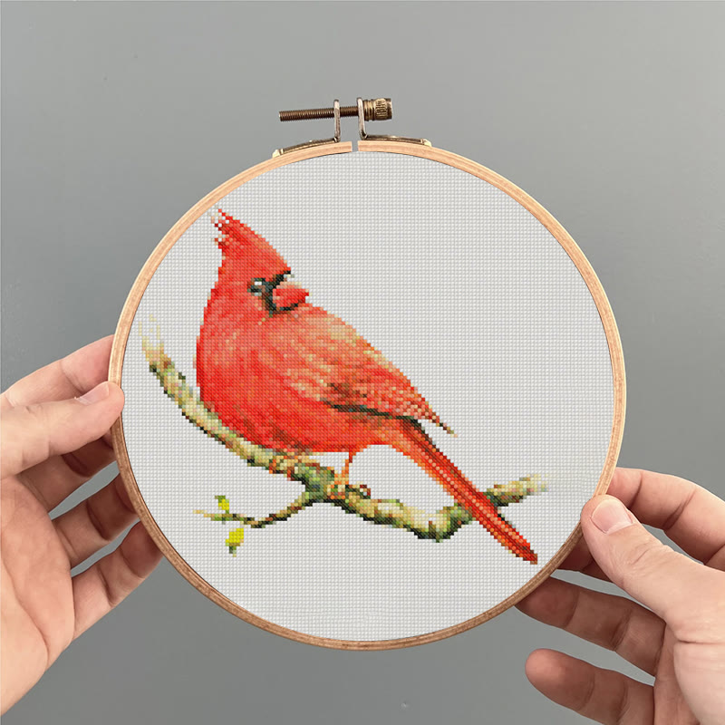  Cross Stitch Kit - Red Cardinal | Handmade Christmas Ornaments | Easy Bird Needlepoint  - image 6