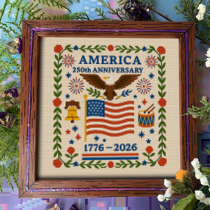Cross Stitch Kit - America 250th Anniversary |  Unique Handmade Gifts | Memorial Stitch Handicraft  - America 250th Anniversary - image 10