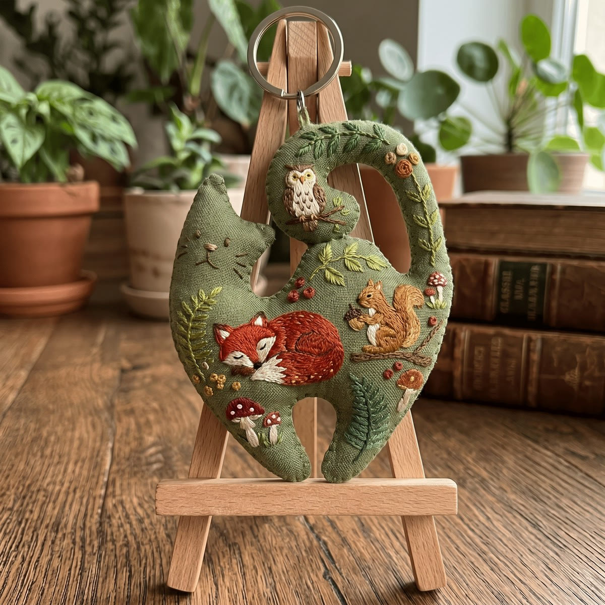 Rubbyoo Kitty Embroidery Kit - Fox And Squirrel | Cat-shaped Holiday Gift Idea | Dreamy Miniature Ornament - image 4