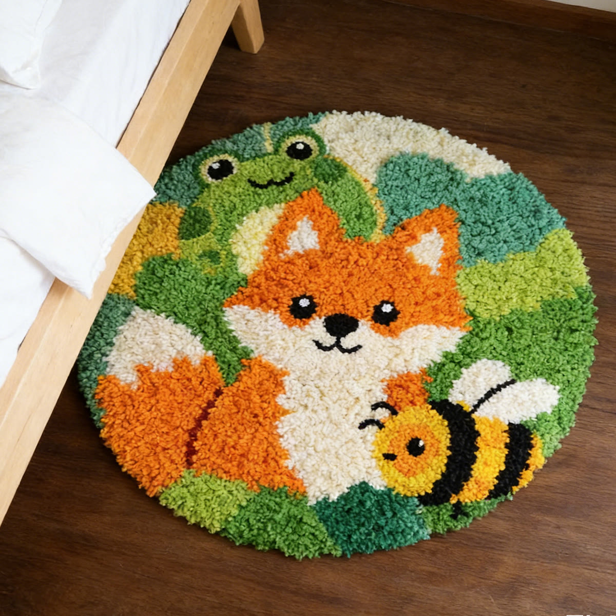 Rubbyoo Latch Hook Rug Kit - Fox And Bee | Diy Handmade Crafts | Unique Play Mat - image 8