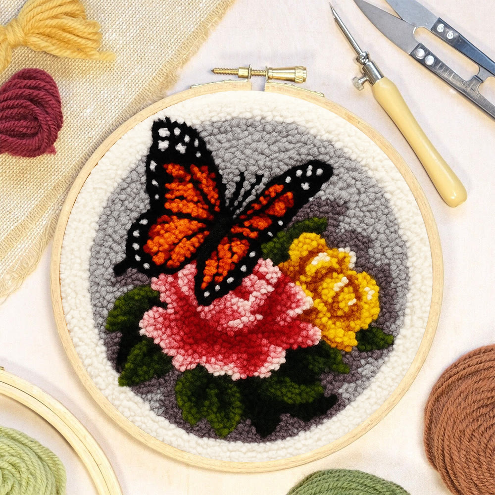 Fascinating Butterfly Punch Needle Kit - Charming Floral Craft | Perfect Handmade Gift For Her - image 6