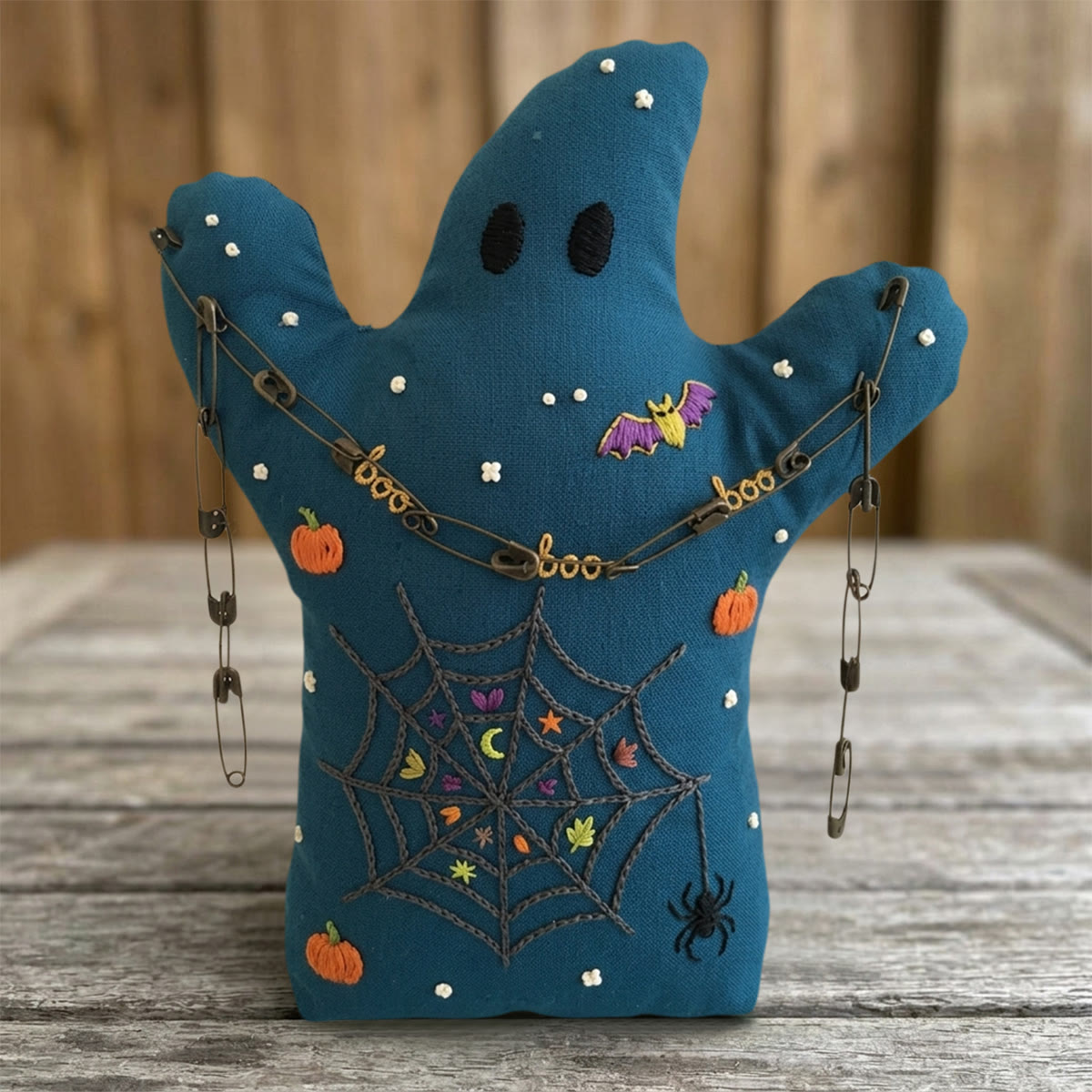Rubbyoo Ghost Embroidery Kit - Mysterious Spider Web | Perfect Halloween Nursery Room Accent | Ideal Handmade Craft For Beginners - image 3