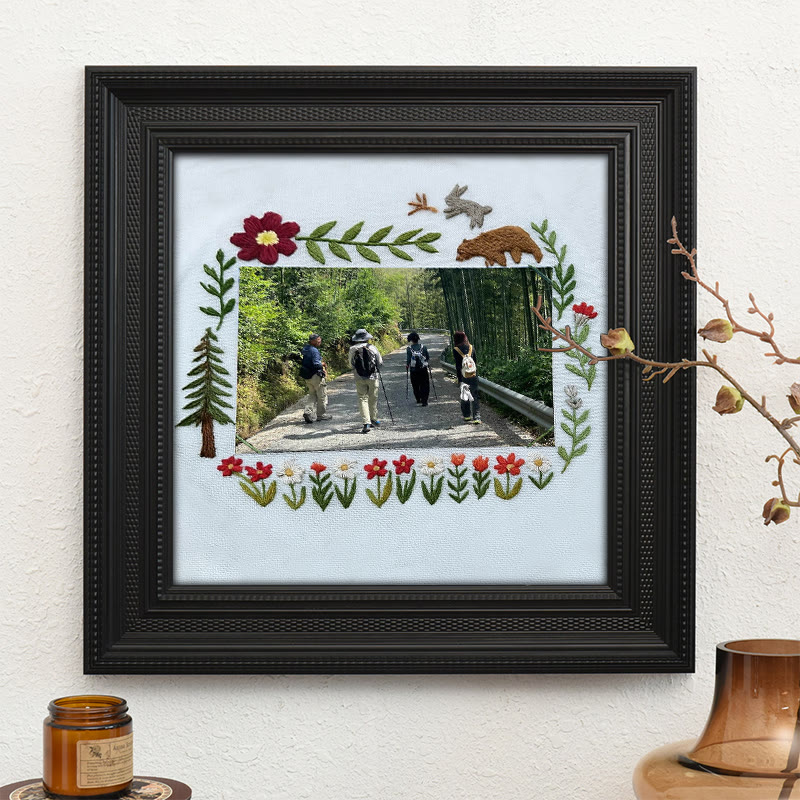Rubbyoo Embroidery Photo Frame Kit - Floral Mountain Path | Personalized Handicraft | Unique Photo Memory  - image 10