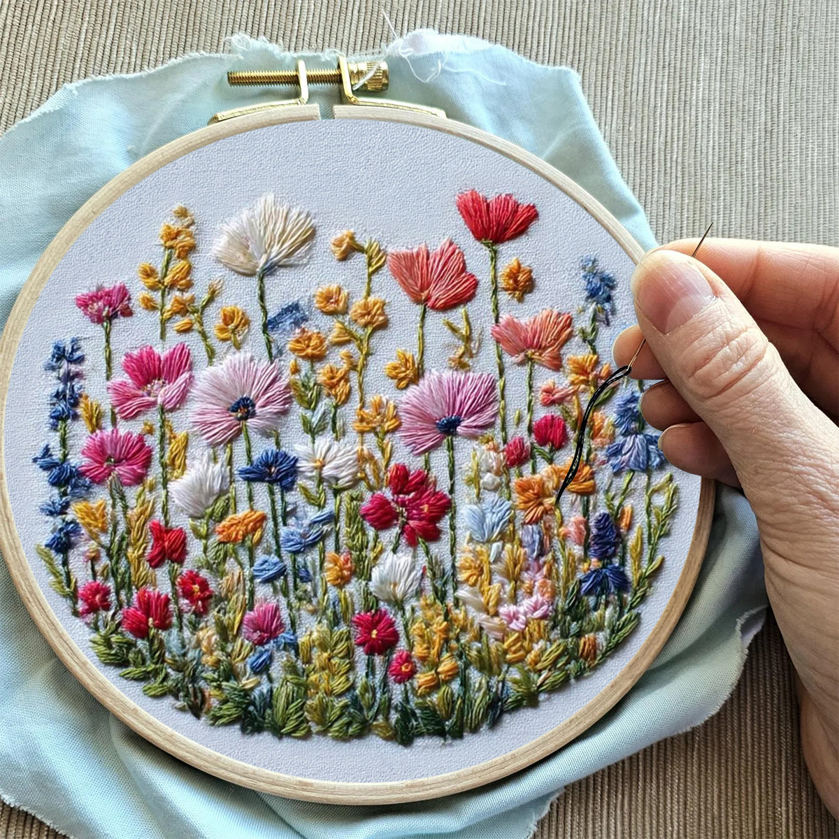 Rubbyoo Embroidery Kit - Beautiful Wildflower | Nice Room Decoration | Beginner Hoop Art - image 11