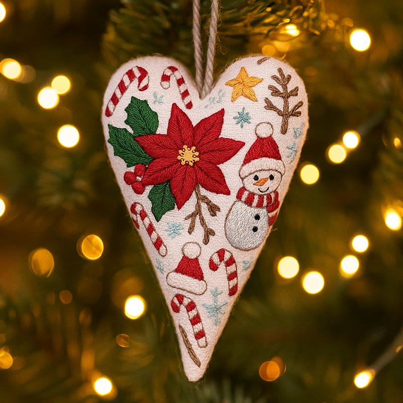 Rubbyoo Heart Embroidery Kit - Christmas Poinsettia | Christmas Handmade Craft | Diy Needle Artwork  - image 6