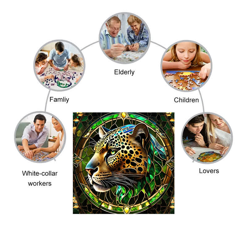 Leopard Stares at You - Wooden Jigsaw Puzzle