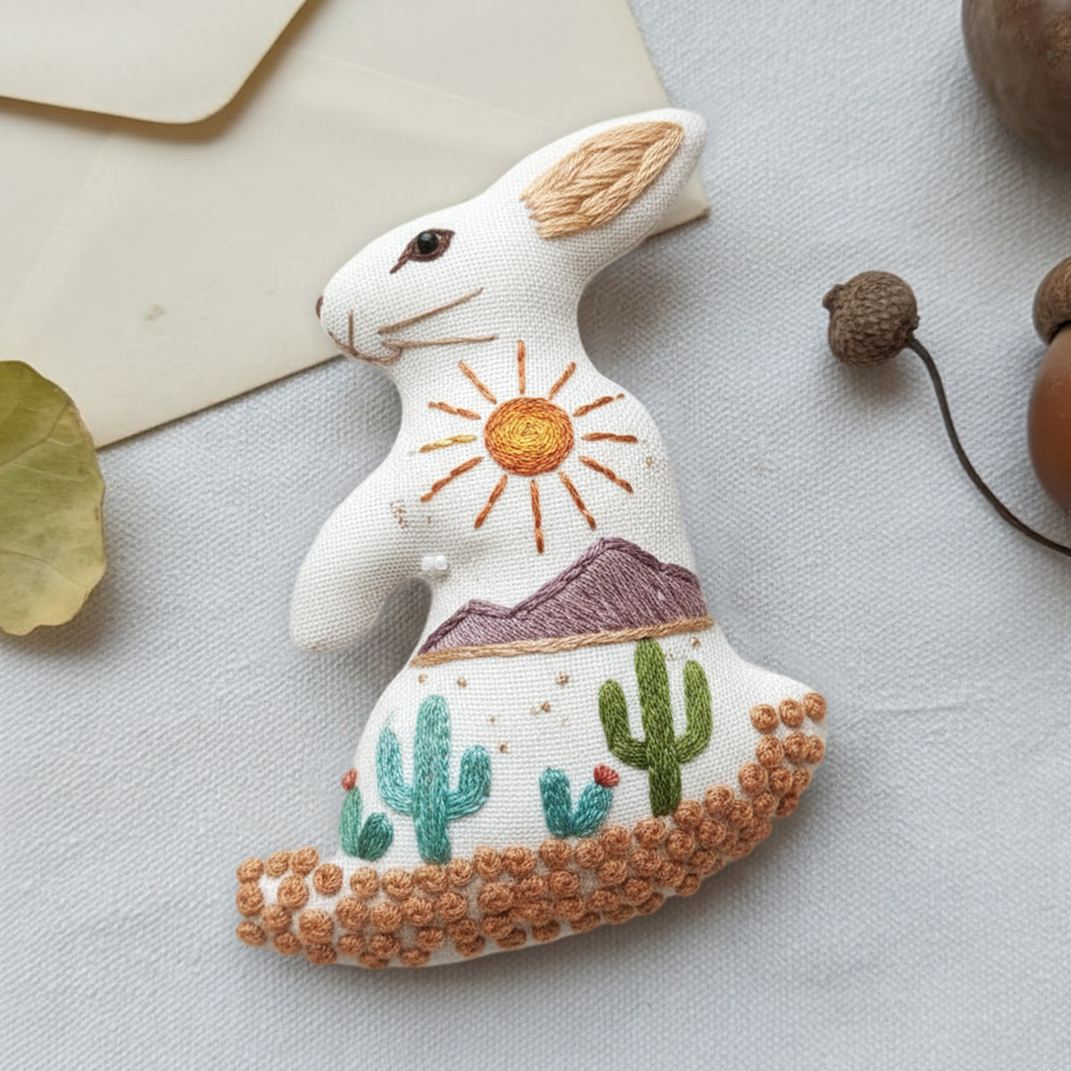 Rubbyoo Rabbit Embroidery Kit - Sun In Desert | Easy Handmade Stitch | Unique Handmade Pendants - image 8