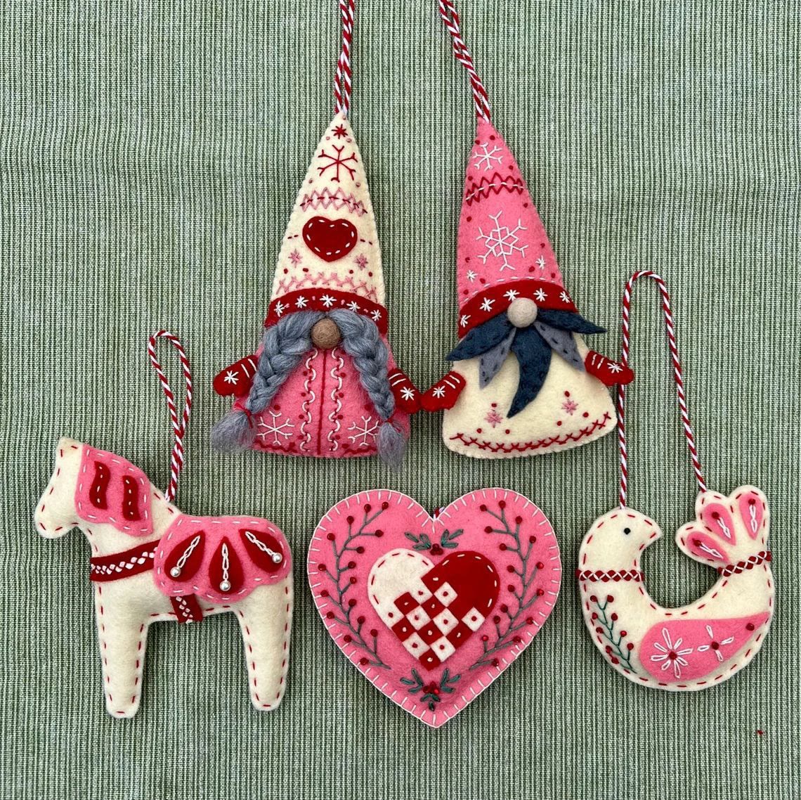 Embroidery Felt Ornaments Kit - Nordic House Art Craft | Diy Christmas Celebration Gift | Nice For Handmade Beginner - Five-piece set - A - image 5