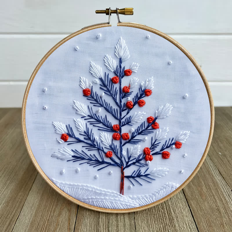 Rubbyoo Embroidery Kit - Winter Snowy Christmas Tree - image 5