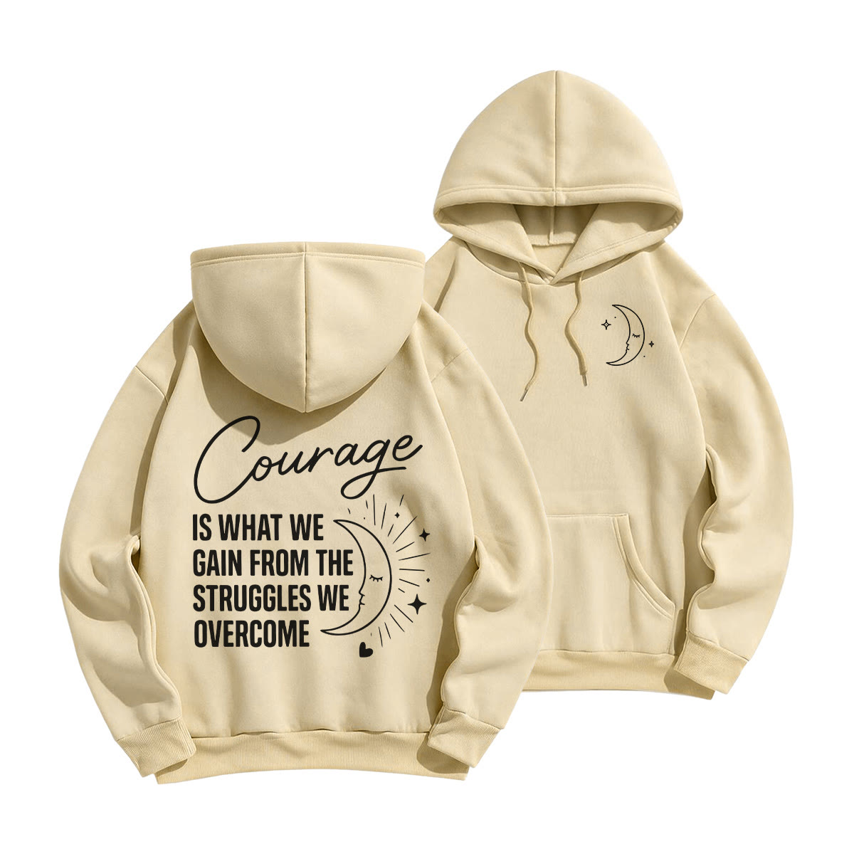 Rubbyoo Courage Is What We Gain From The Struggles Unisex Hoodie - Light Coffee - 2XL - image 16