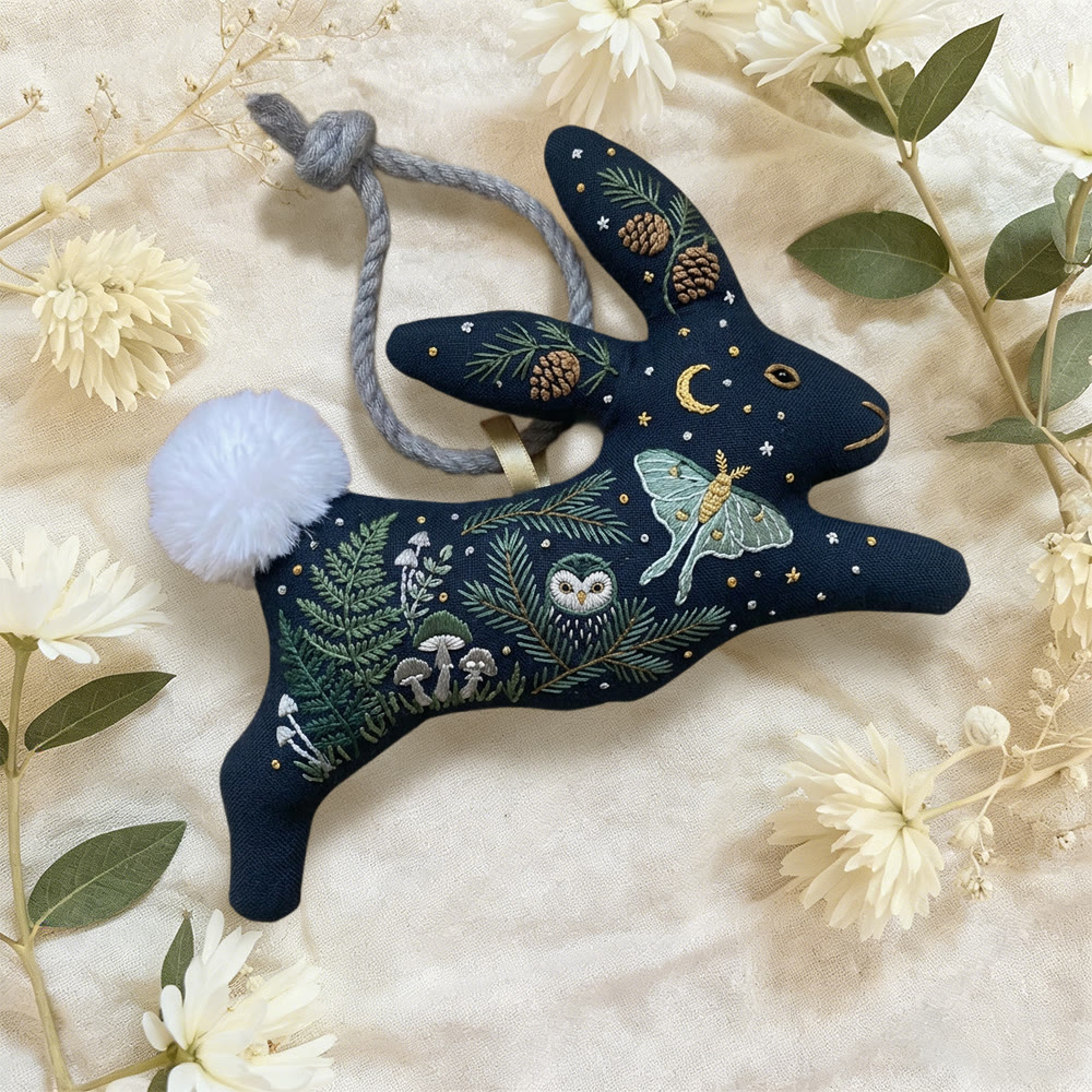 Rubbyoo Rabbit Embroidery Kit - Eagle And Moth | Easter Sewing Craft | Stuffed Bunny Decor - image 3