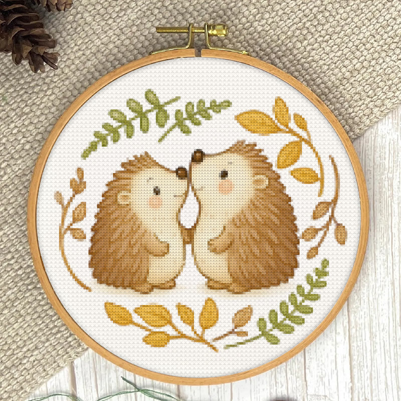  Cross Stitch Kit - Lovely Hedgehogs | Decorative Handmade Craft | Perfect Gift For Crafters - image 8