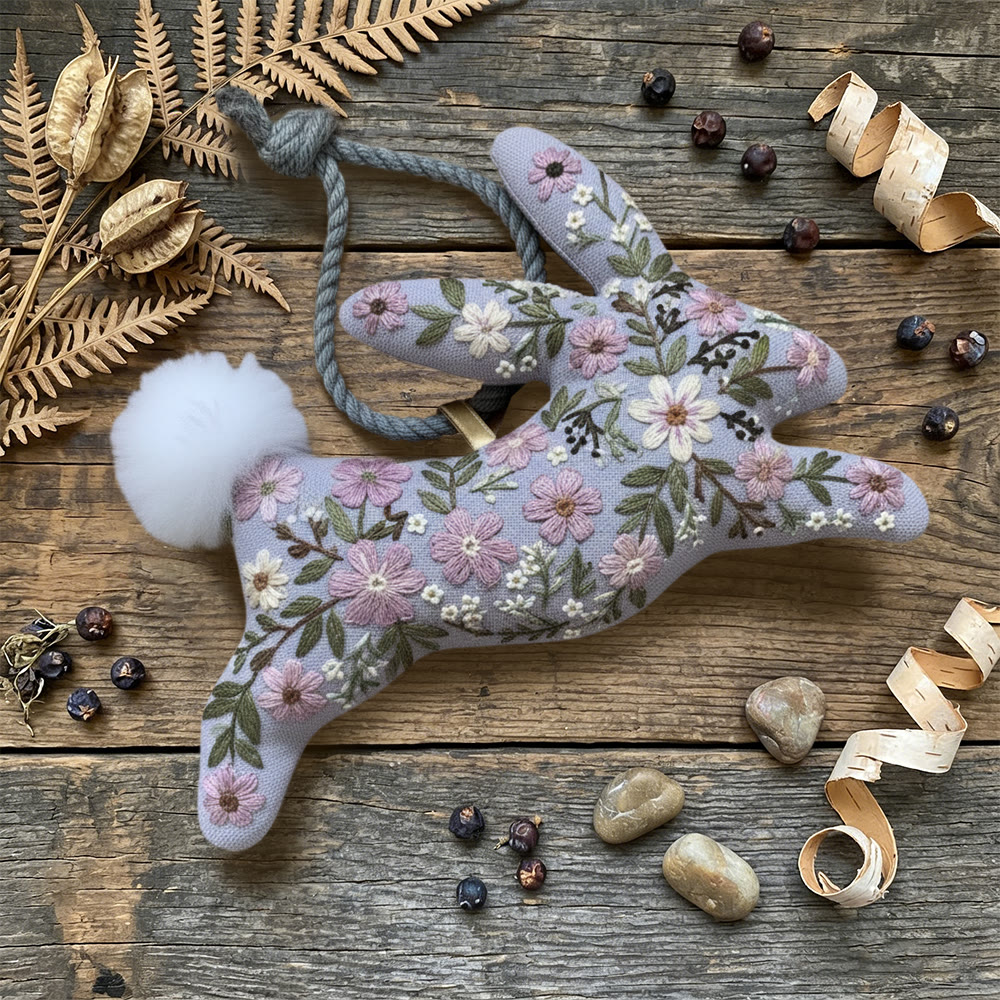 Rubbyoo Rabbit Embroidery Kit - Wildflower Beauty | Diy Birthday Gift | Handmade Bunny Decor - image 3
