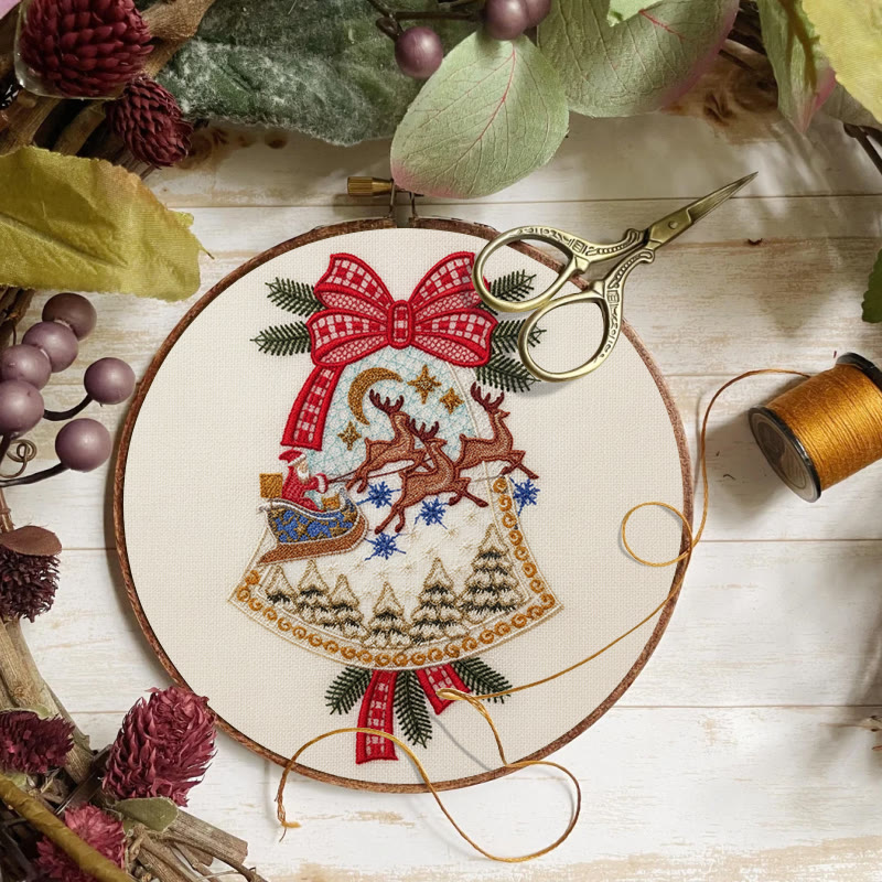 Rubbyoo Embroidery Kit - Christmas Bell | Diy Christmas Tree Hanging | Unique Holiday Decoration - image 7