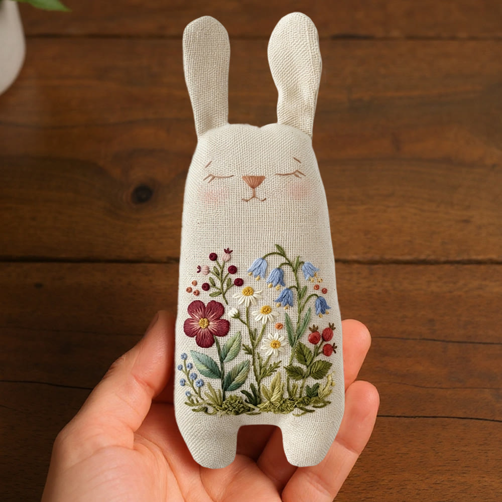 Rubbyoo Bunny Toy Embroidery Kit  - Wildflower | Stuffed Bunny Pattern| Lovely Bunny Craft  - image 5