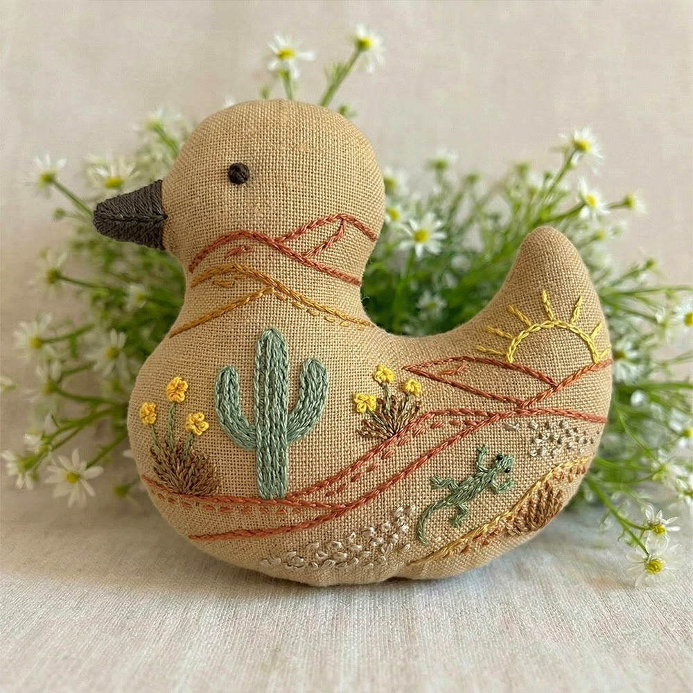Rubbyoo Duck Embroidery Kit - Sunny Cactus | Landscape Handmade Art | Gift For Her - image 6
