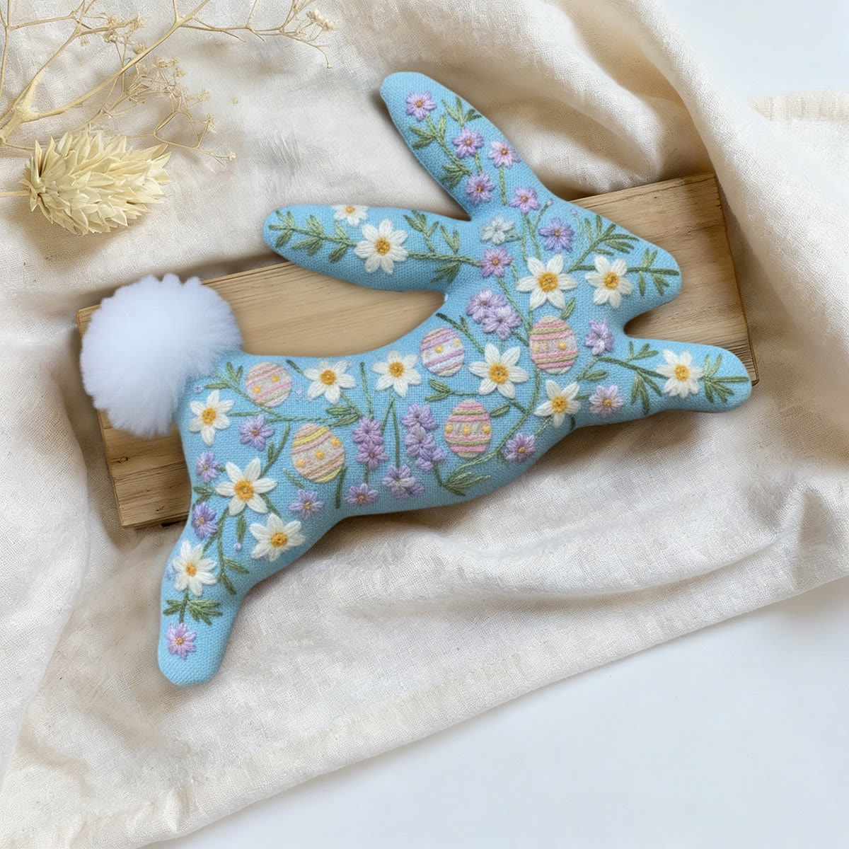 Rubbyoo Rabbit Embroidery Kit - Floral Eggs | Ester Handmade Craft | Nice Hanging Ornament - image 6