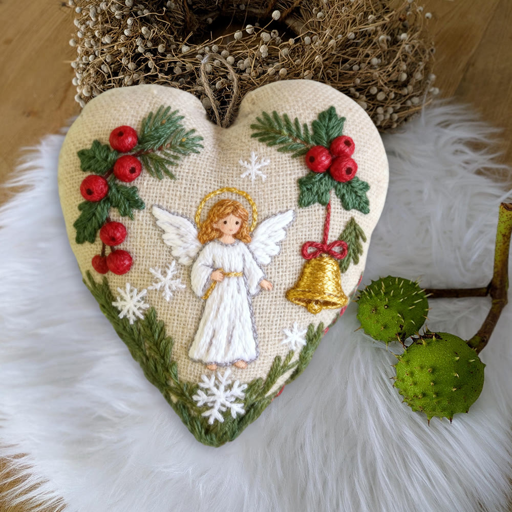 Rubbyoo Heart Embroidery Kit - Angel Blessing  |  Handmade Christmas Collection | Home Hanging Craft  - image 7