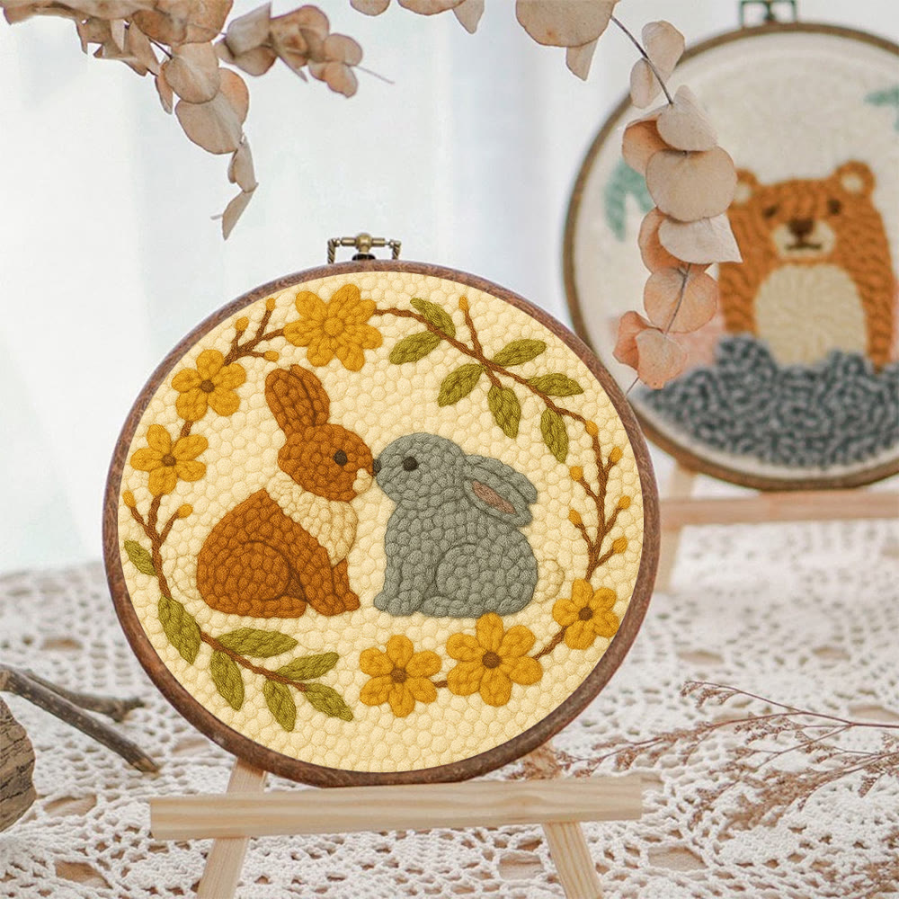  Loving Rabbits Punch Needle Kit - Handmade Gift For Lovers | Unique Valentine Gifts - image 7