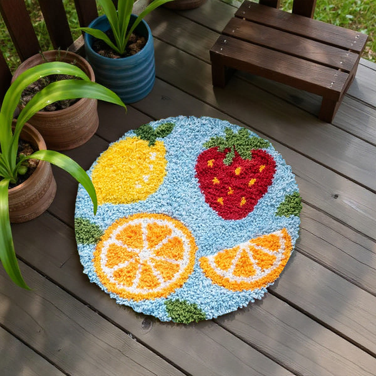 Rubbyoo Latch Hook Rug Kit - Colorful Fruit | Handmade Craft For Starter | Diy Birthday Gift - image 4