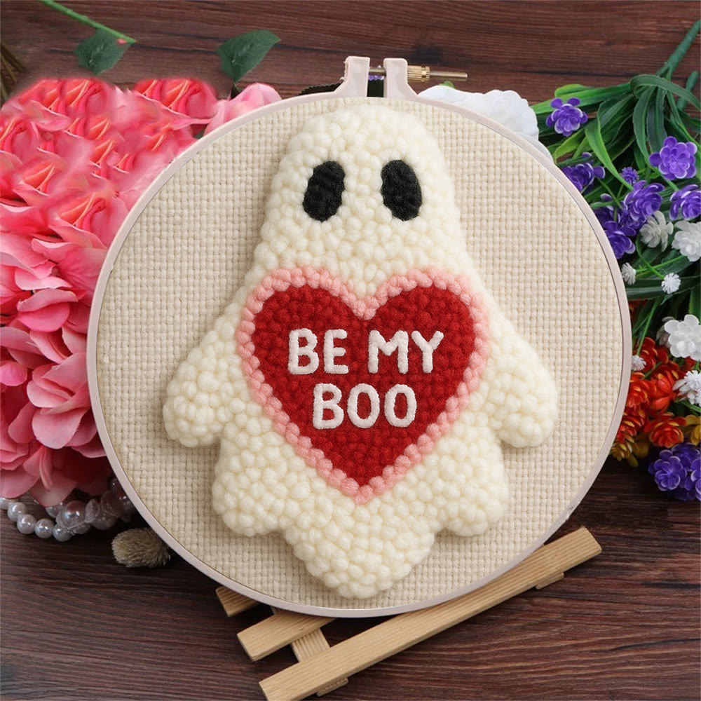 Cute Ghost "be My Boo" Punch Needle Kit – Easy-to-make Diy Project | Confessional Handmade Gift - image 8