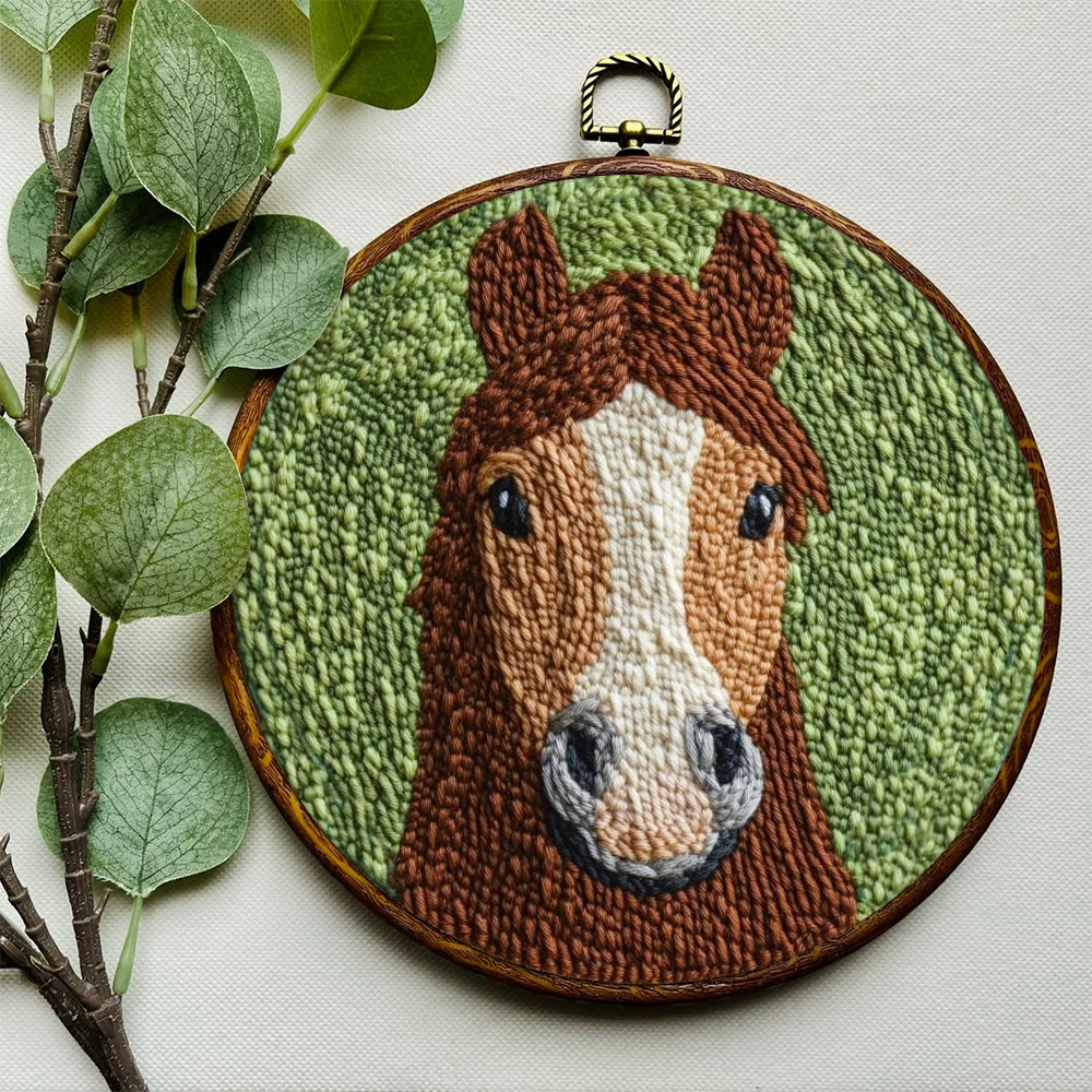 Brown Pony Punch Needle Kit - Lovely Animal Handicraft | Creative Festival Gift  - image 7